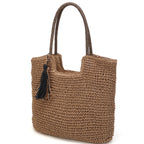 Cerdeña - Bolso de Rafia Tejida con Borla