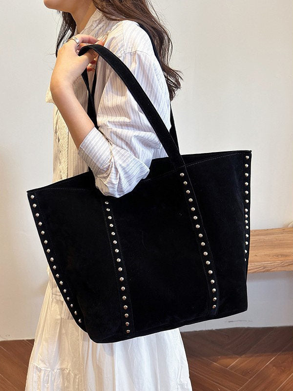 Verona - Bolso Shopper de Ante con Tachuelas
