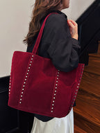Verona - Bolso Shopper de Ante con Tachuelas