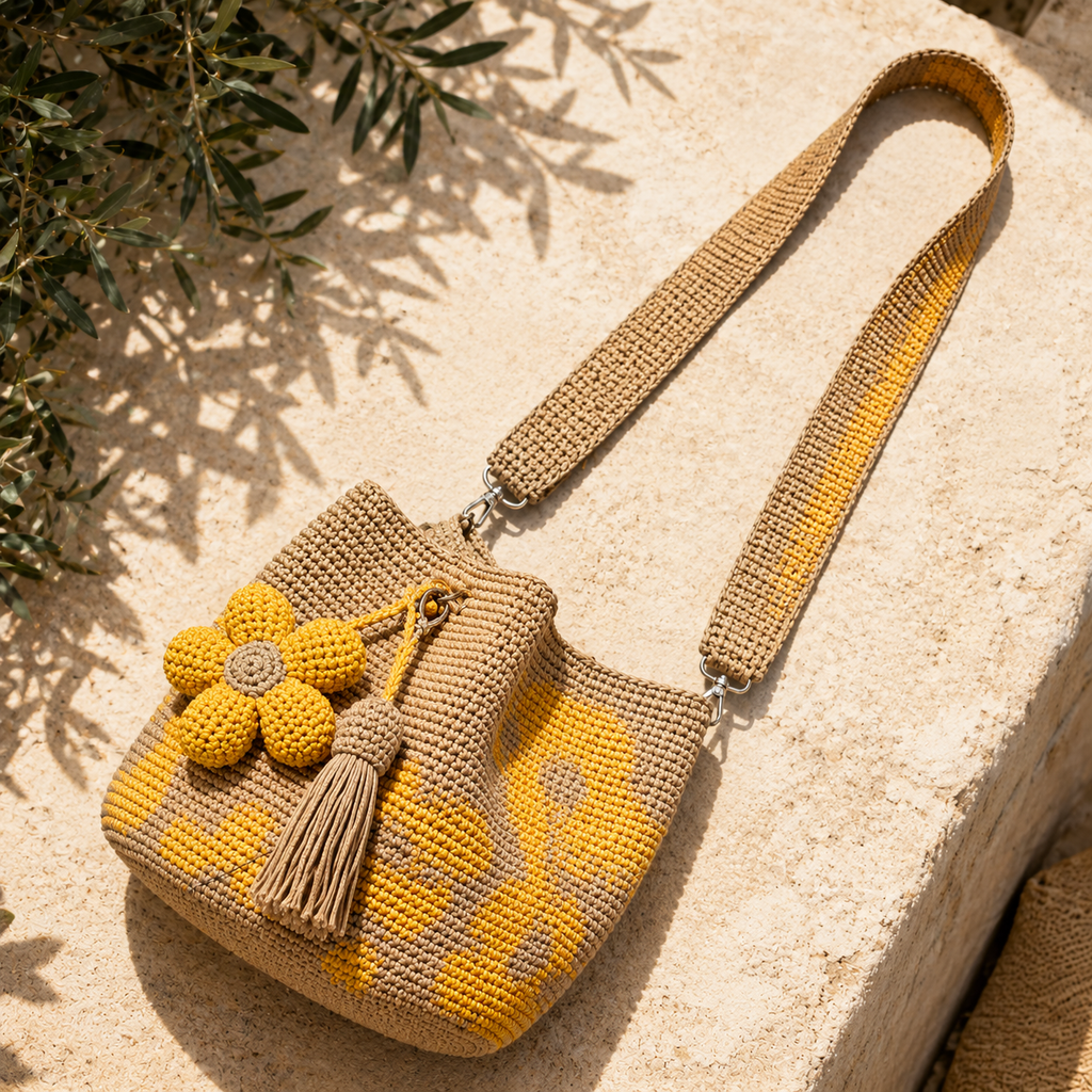 Formentera - Bolso de Crochet con Flores