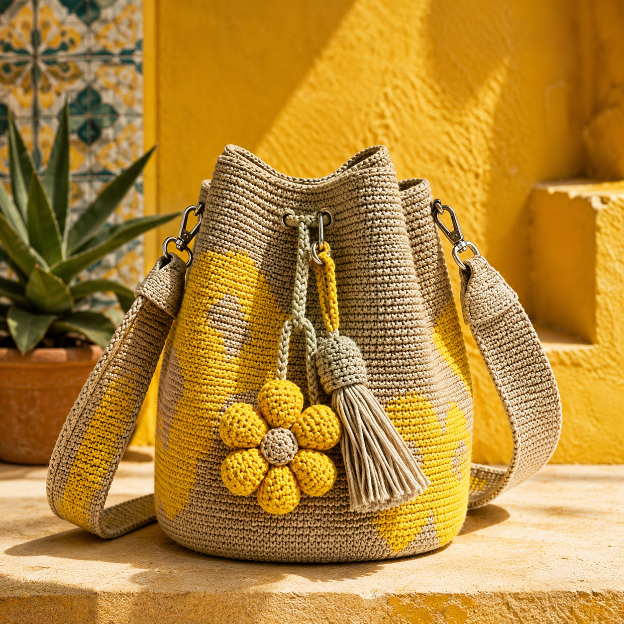 Formentera - Bolso de Crochet con Flores
