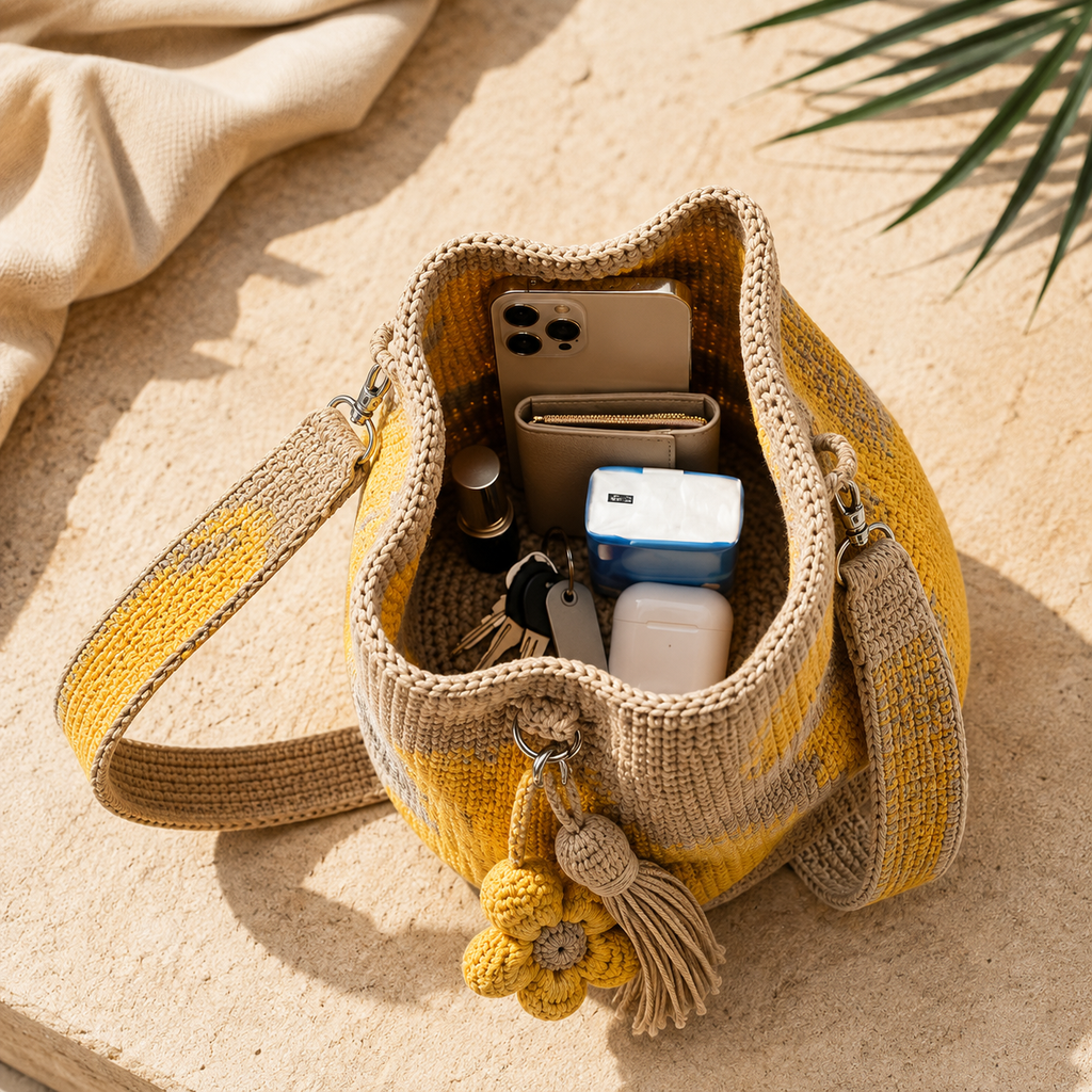 Formentera - Bolso de Crochet con Flores