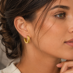 Lira - Pendientes Aro Texturizado de Acero Inoxidable