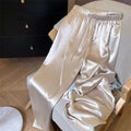 Satin - Pantalón Recto de Satén con Cintura Elástica