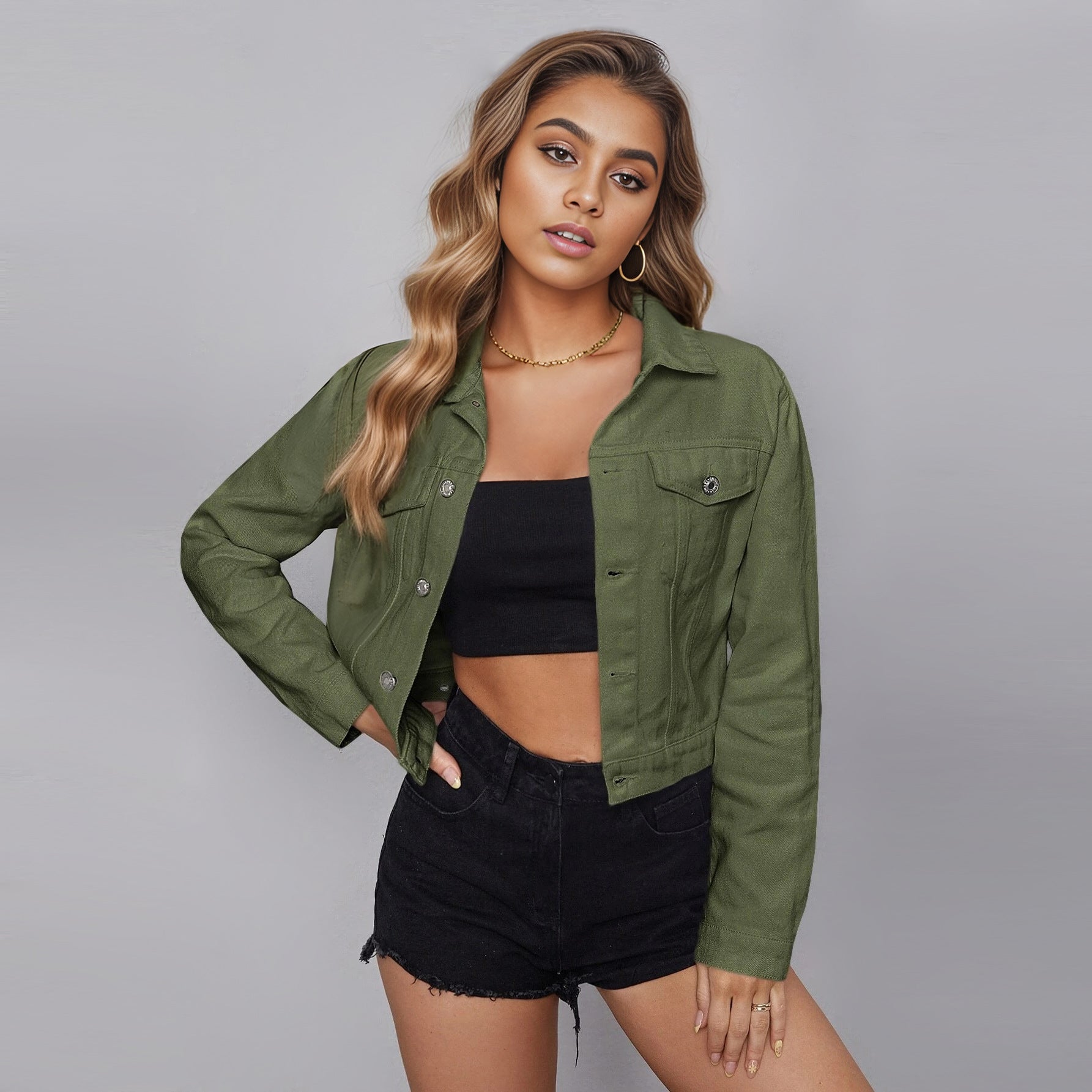 Módena - Chaqueta Corta de Estilo Denim