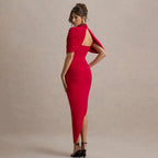 Ginebra - Vestido Largo Drapeado con Chal