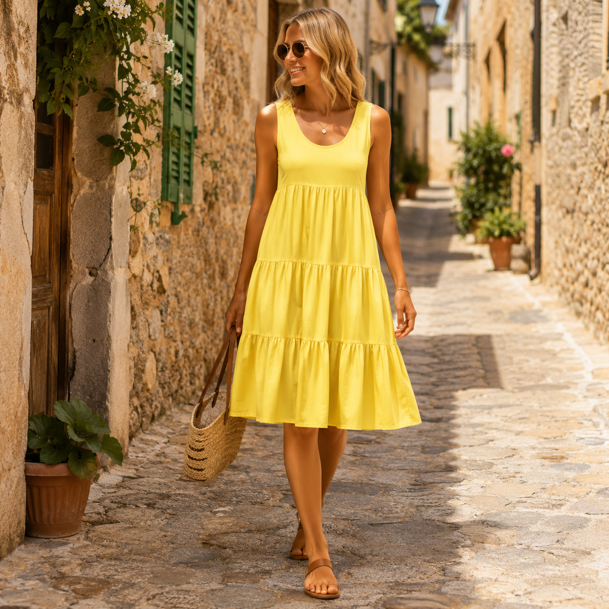 Desiree - Vestido de Tirantes con Volantes