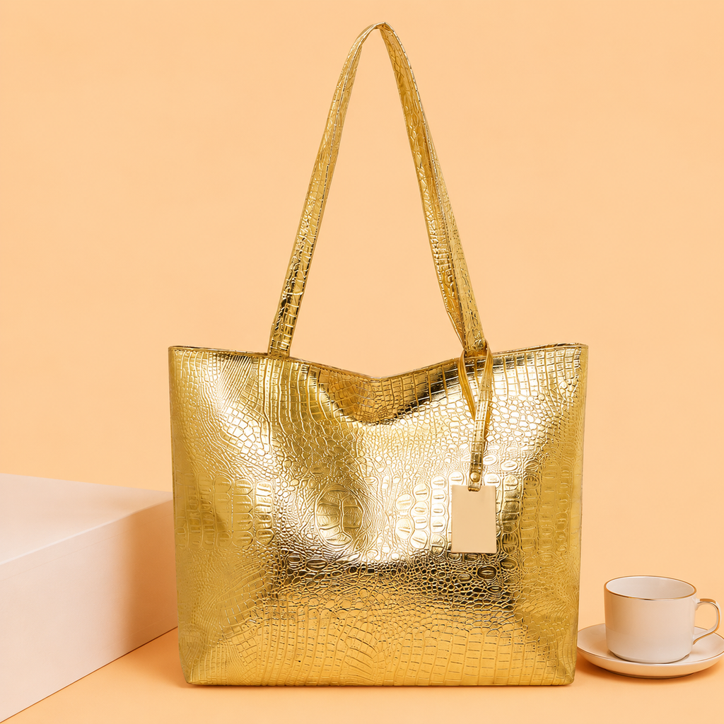 Tina - Bolso Tote Efecto Cocodrilo de Gran Capacidad