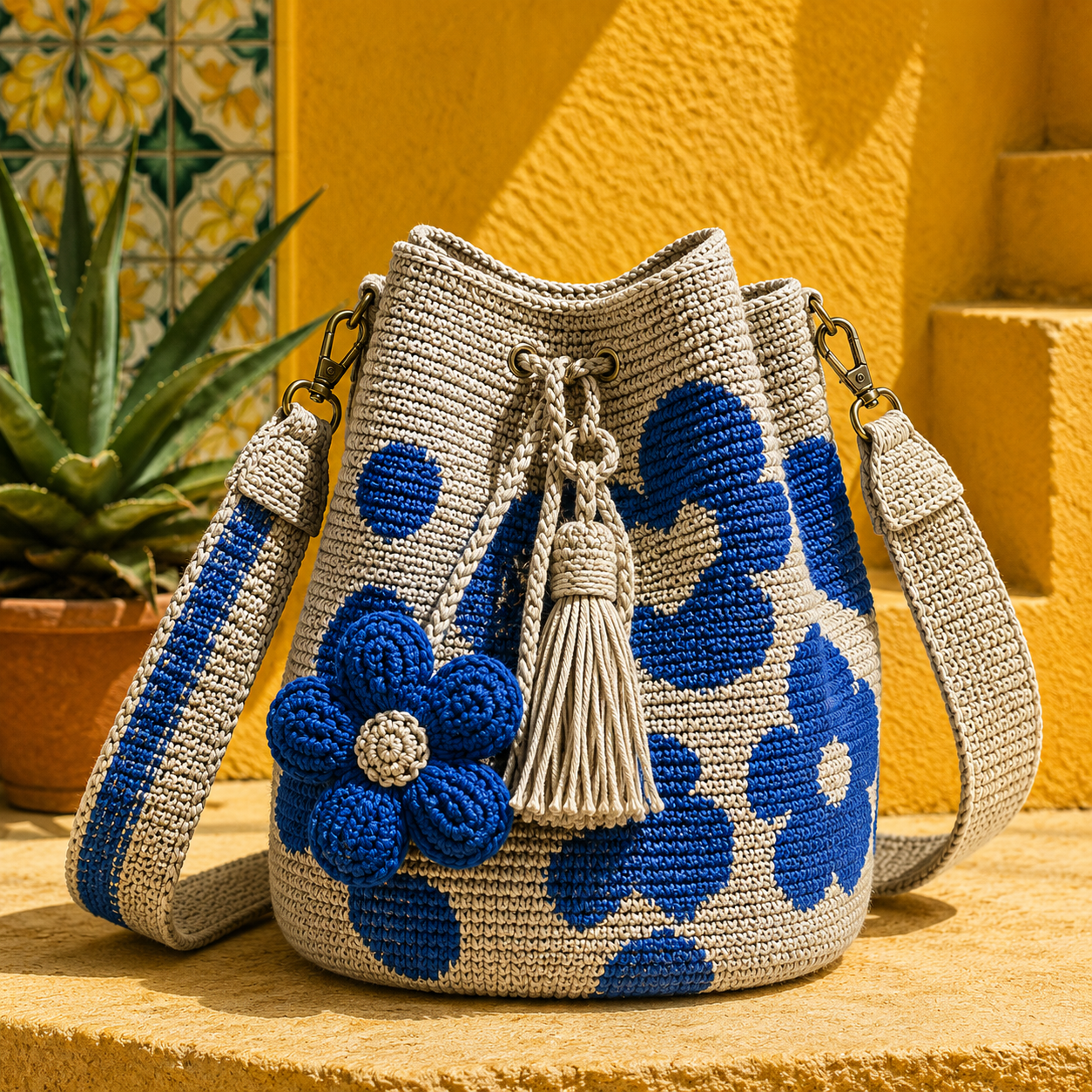 Formentera - Bolso de Crochet con Flores