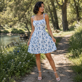 Flora - Vestido Mini de Tirantes con Estampado Floral