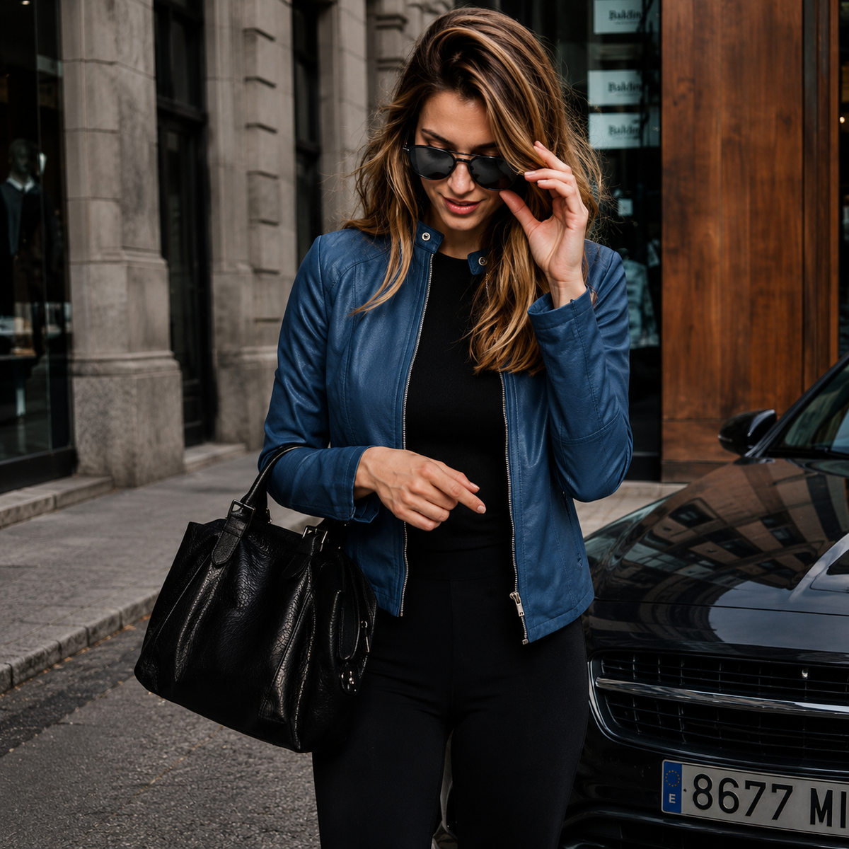 Bolonia - Chaqueta Entallada Efecto Piel