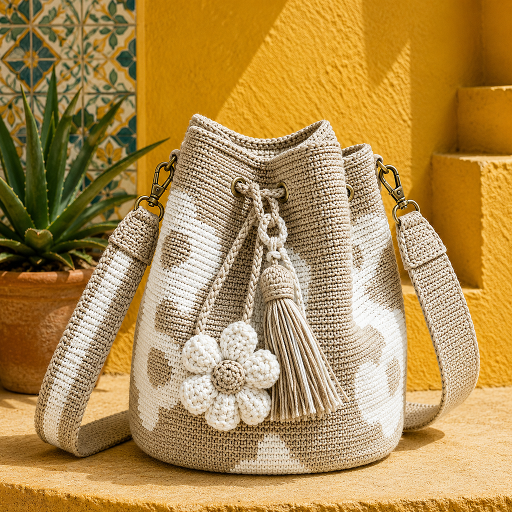 Formentera - Bolso de Crochet con Flores
