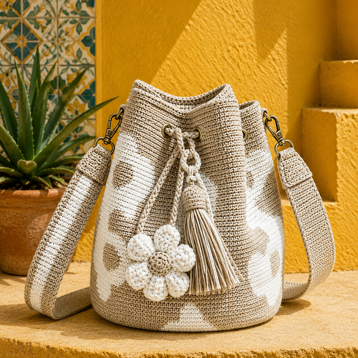 Formentera - Bolso de Crochet con Flores