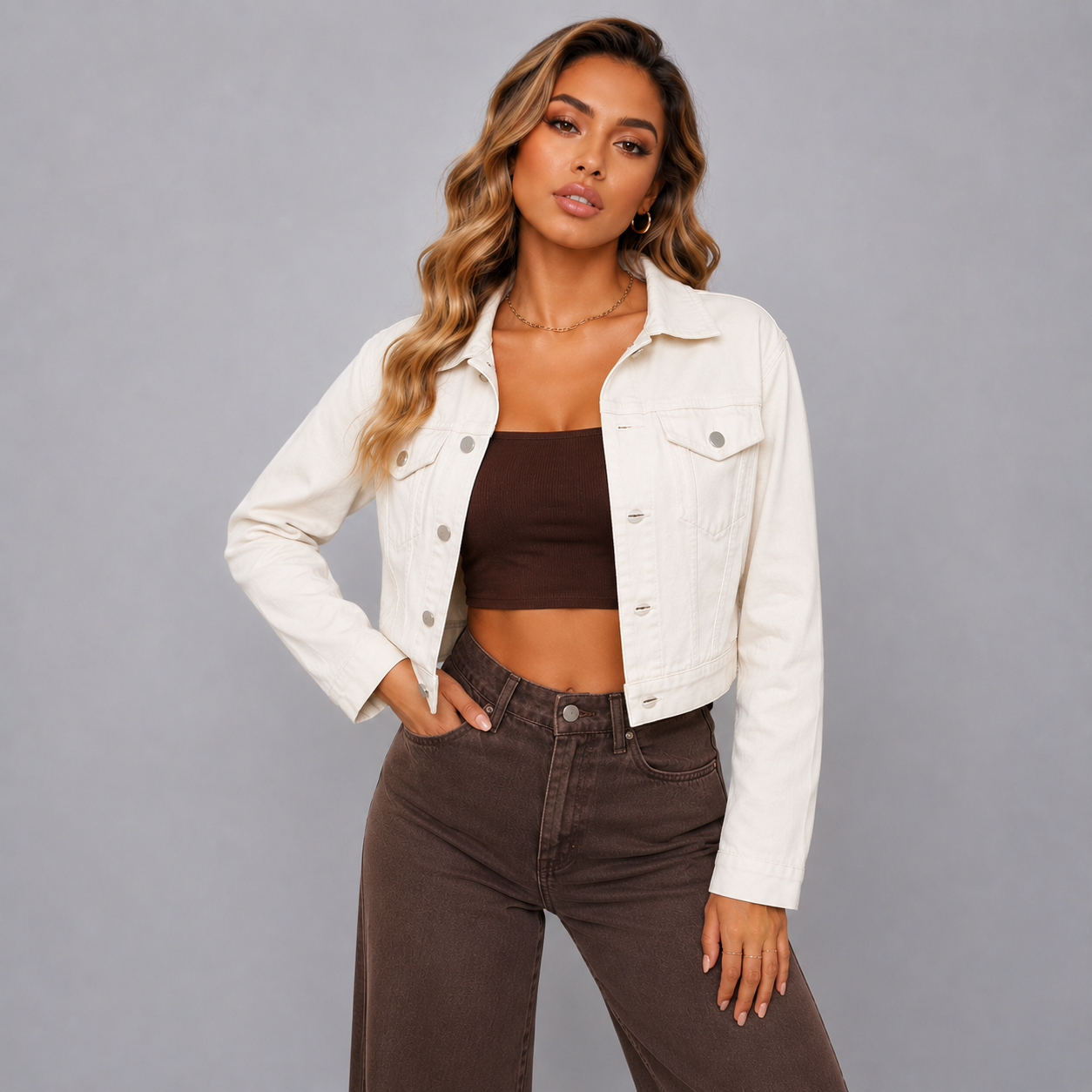 Módena - Chaqueta Corta de Estilo Denim