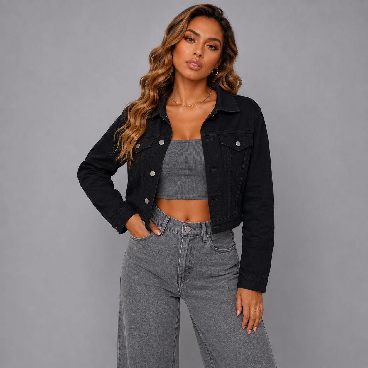 Módena - Chaqueta Corta de Estilo Denim