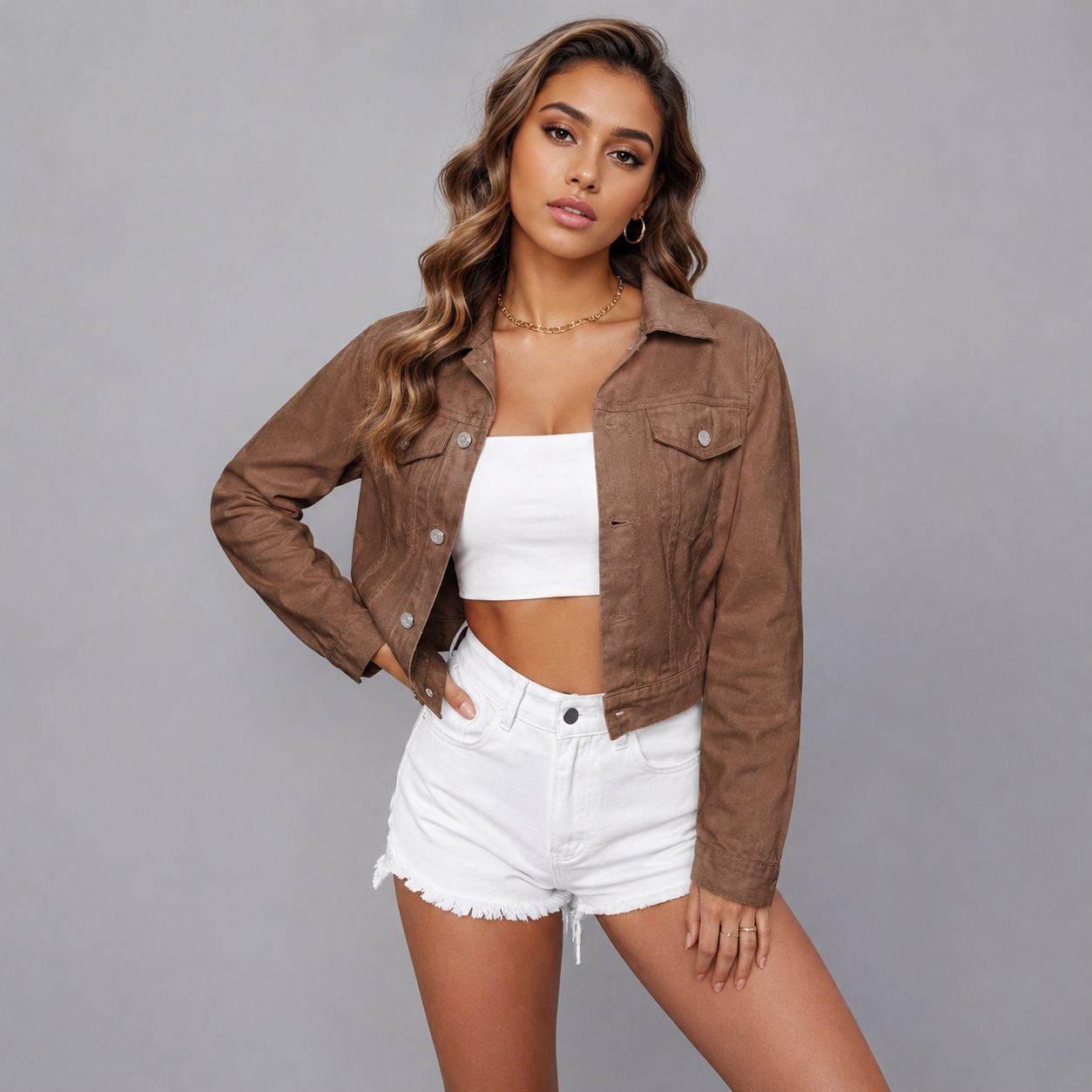 Módena - Chaqueta Corta de Estilo Denim
