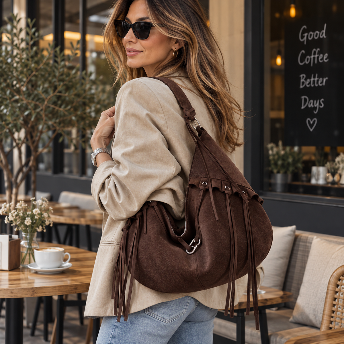 Terry - Bolso de Ante con Flecos