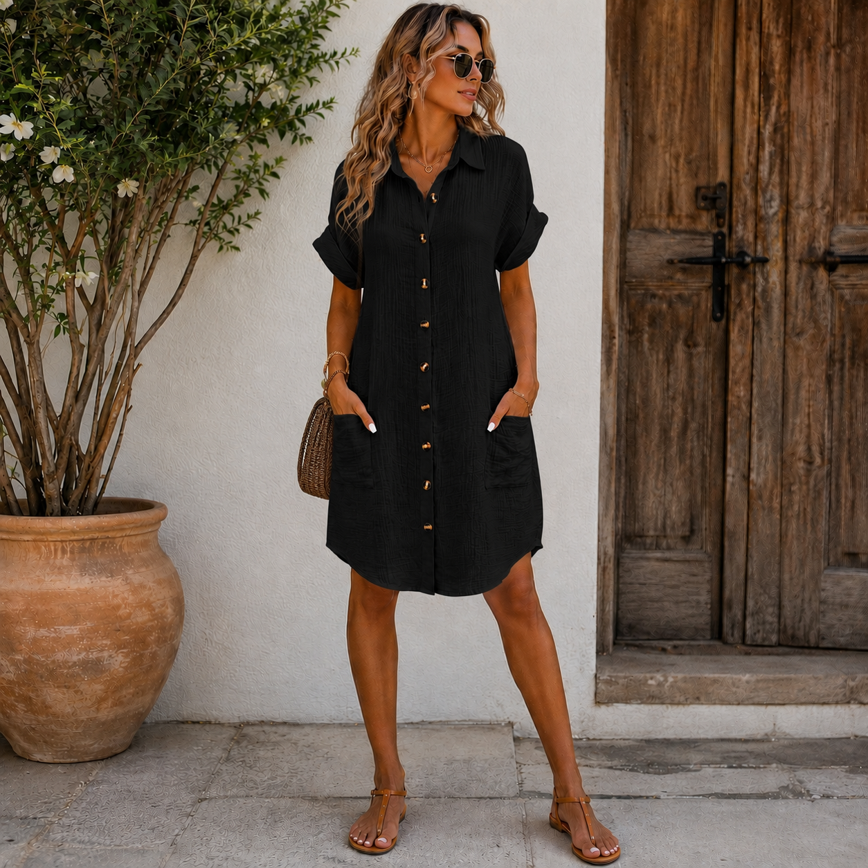 Camille - Vestido Camisero de Muselina