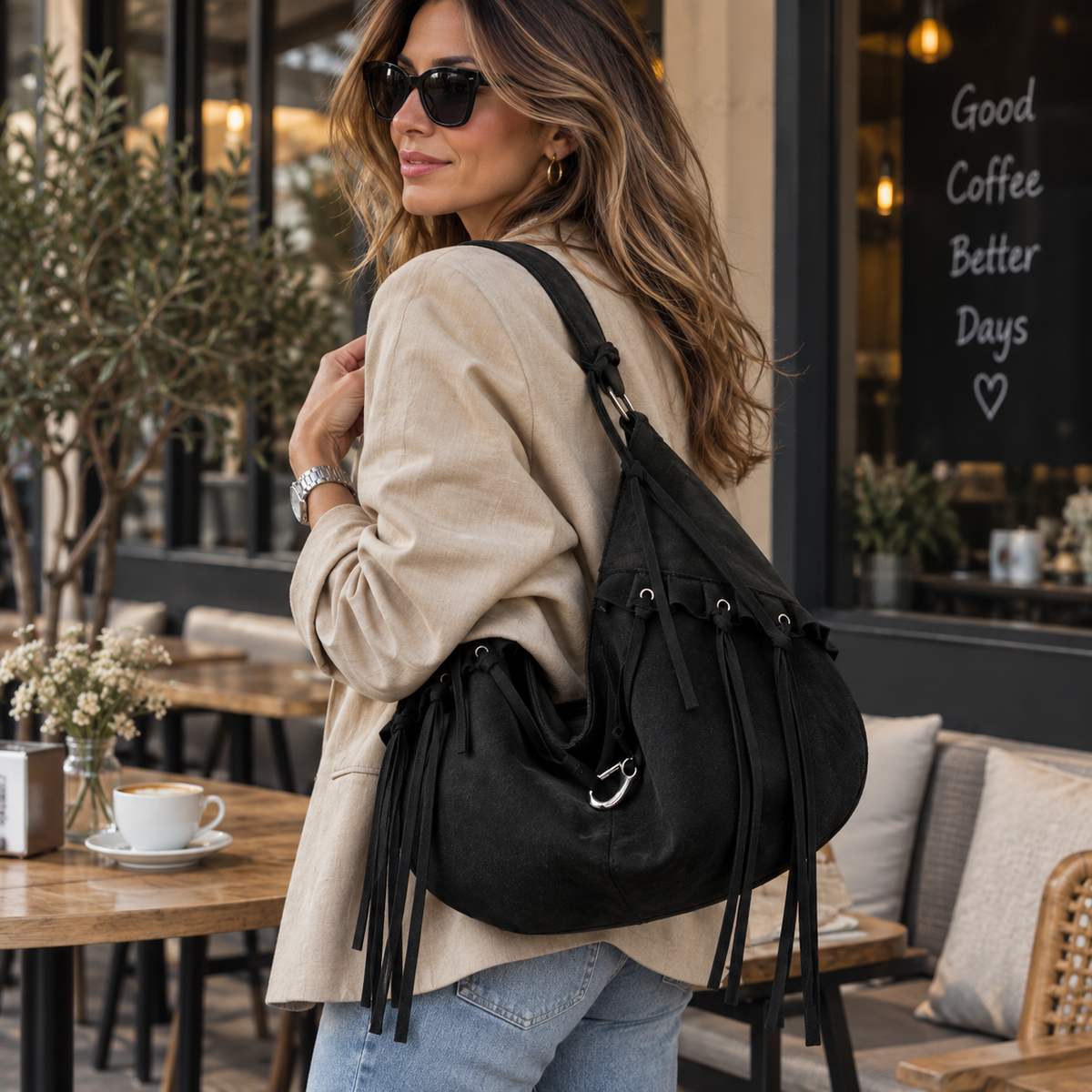 Terry - Bolso de Ante con Flecos