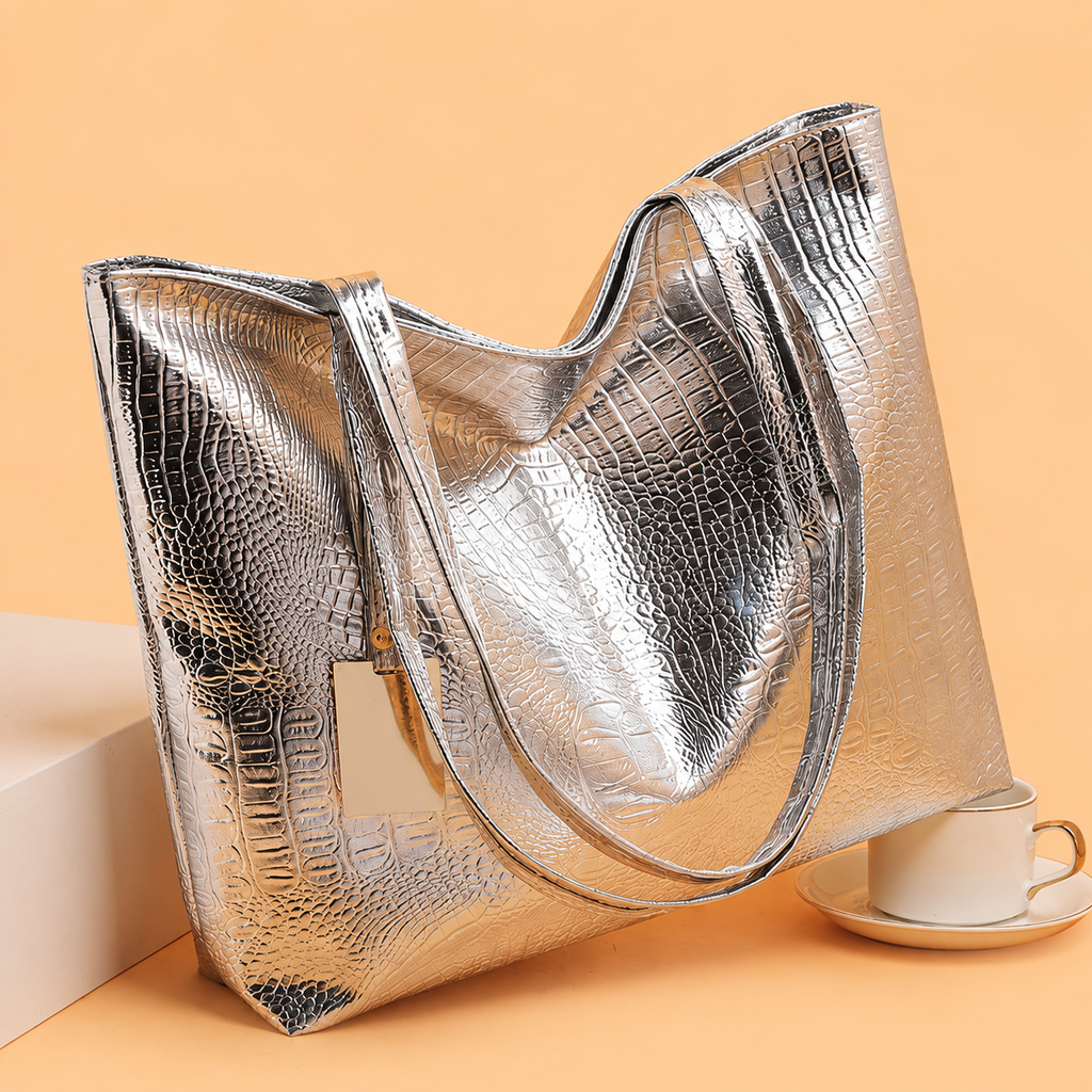 Tina - Bolso Tote Efecto Cocodrilo de Gran Capacidad