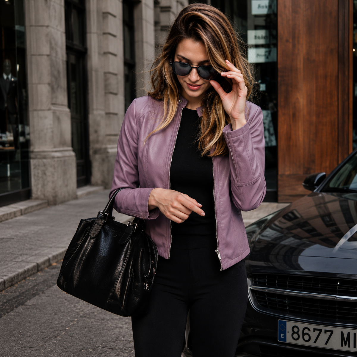 Bolonia - Chaqueta Entallada Efecto Piel