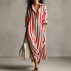 Sarah - Vestido Camisero Boho de Rayas