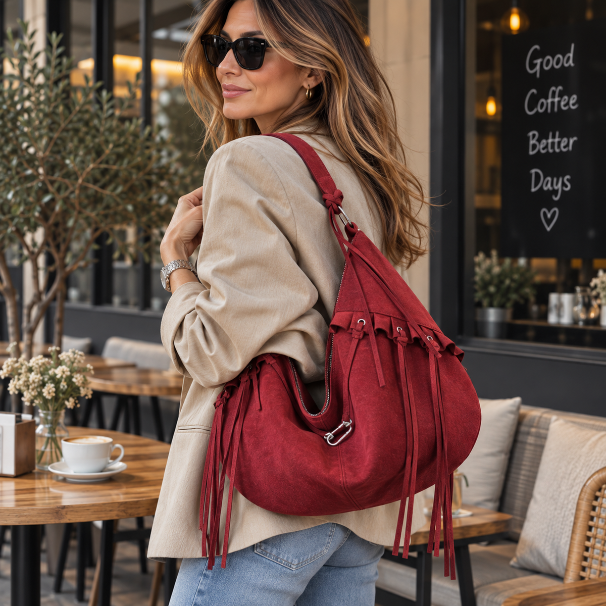 Terry - Bolso de Ante con Flecos