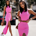 Milano - Conjunto de Top Crop y Falda Midi con Abertura