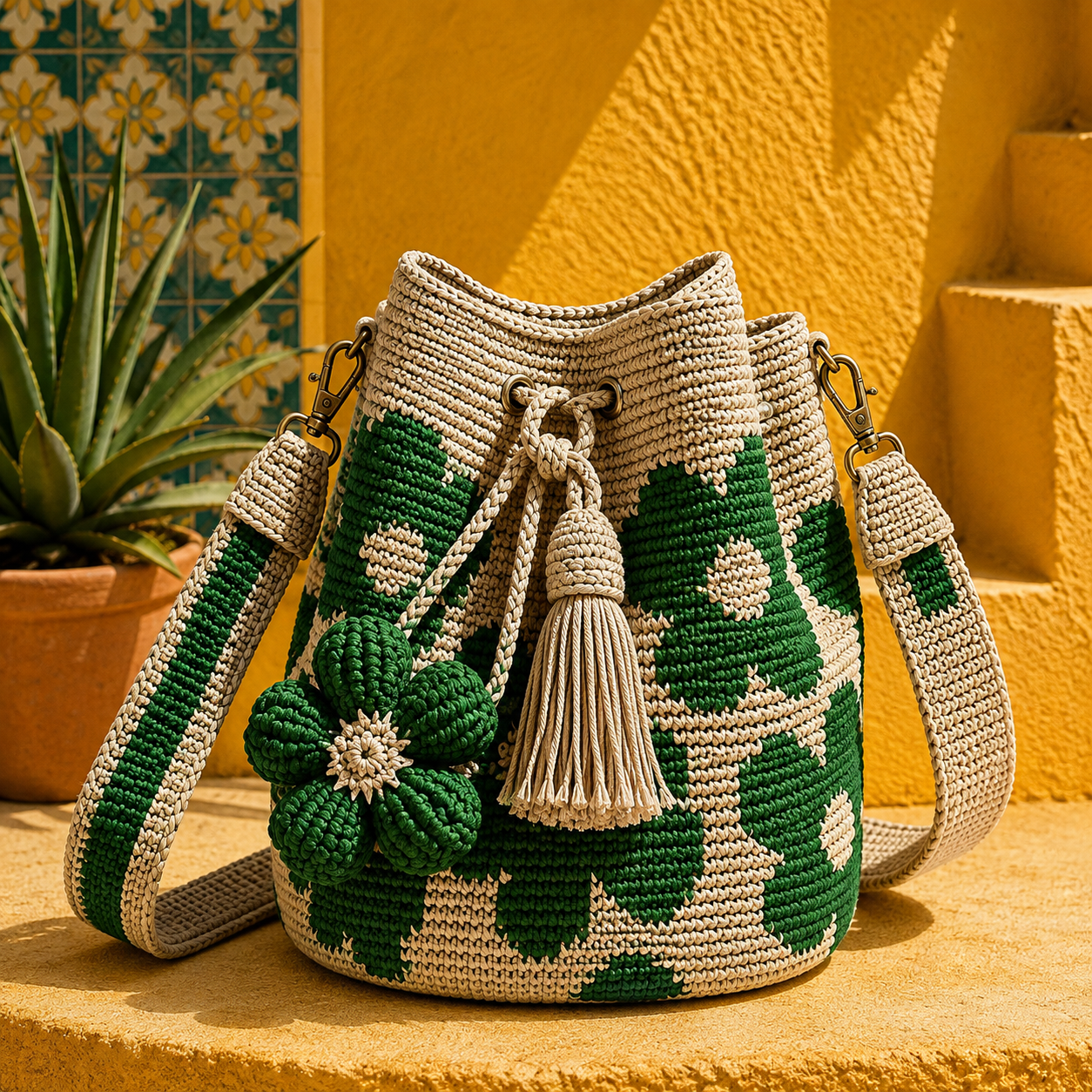 Formentera - Bolso de Crochet con Flores