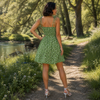 Flora - Vestido Mini de Tirantes con Estampado Floral
